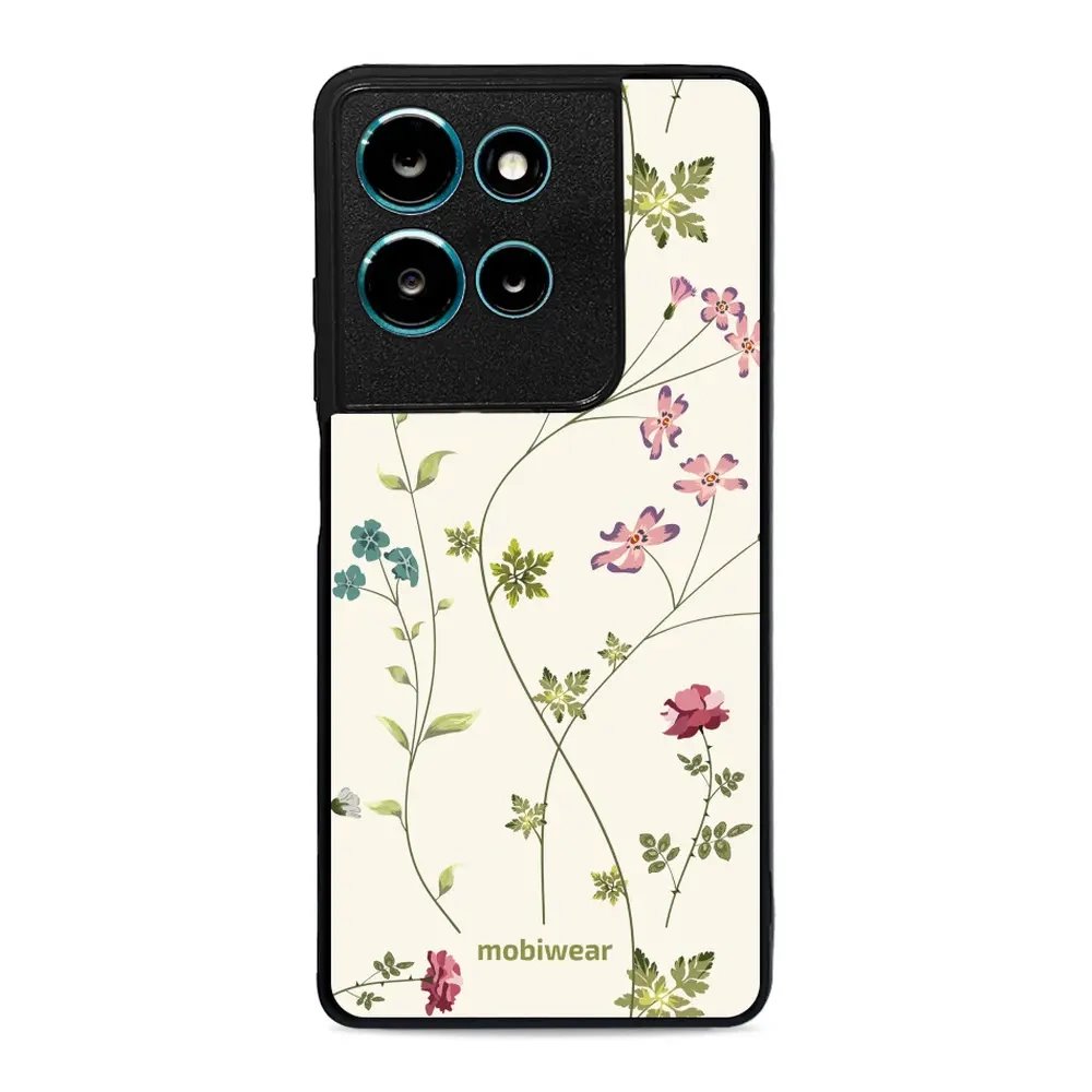 Lesklý kryt Mobiwear Glossy - Motorola Moto G75 5G - G035G - Tenké rostlinky s květy