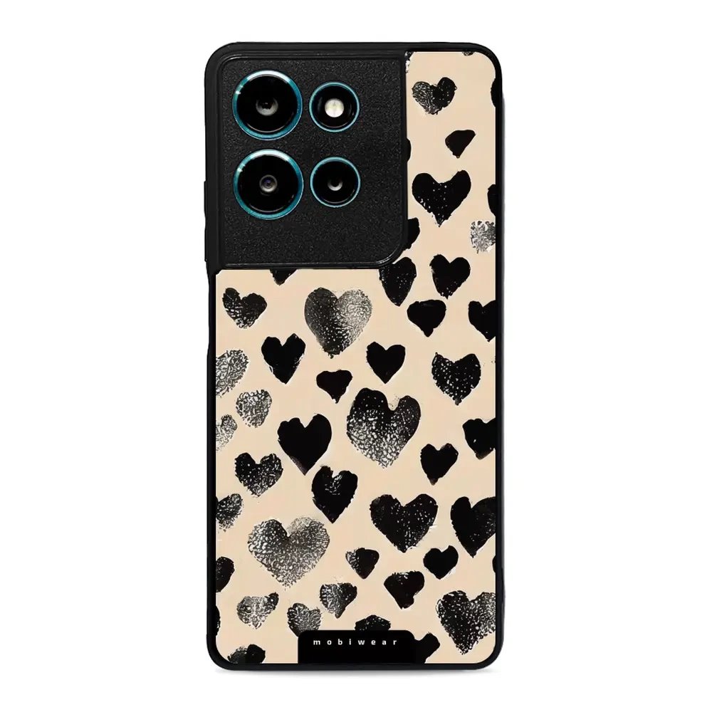 Lesklý kryt Mobiwear Glossy - Motorola Moto G75 5G - GA51G Černá srdíčka