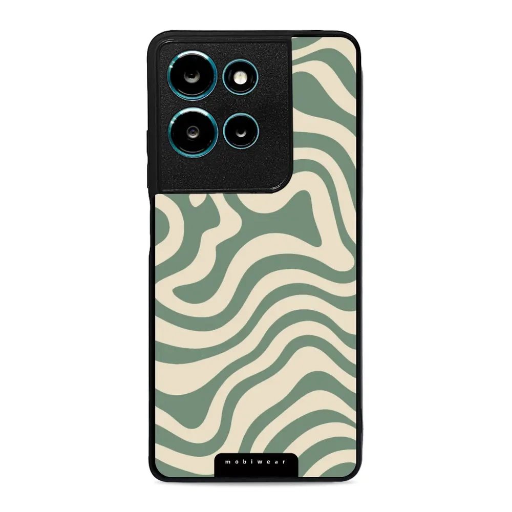 Lesklý kryt Mobiwear Glossy - Motorola Moto G75 5G - GA57G Zelené a béžové zkrouceniny