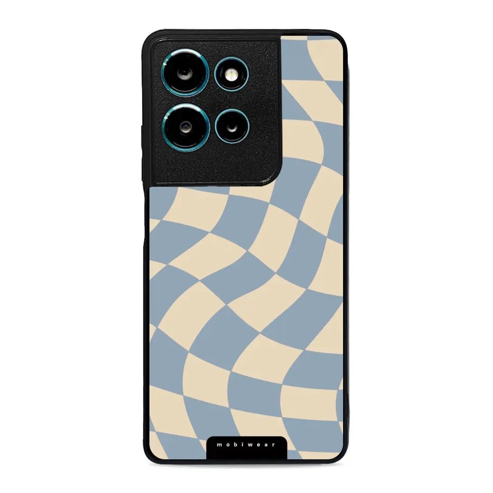 Lesklý kryt Mobiwear Glossy - Motorola Moto G75 5G - GA59G Modrá a béžová šachovnice