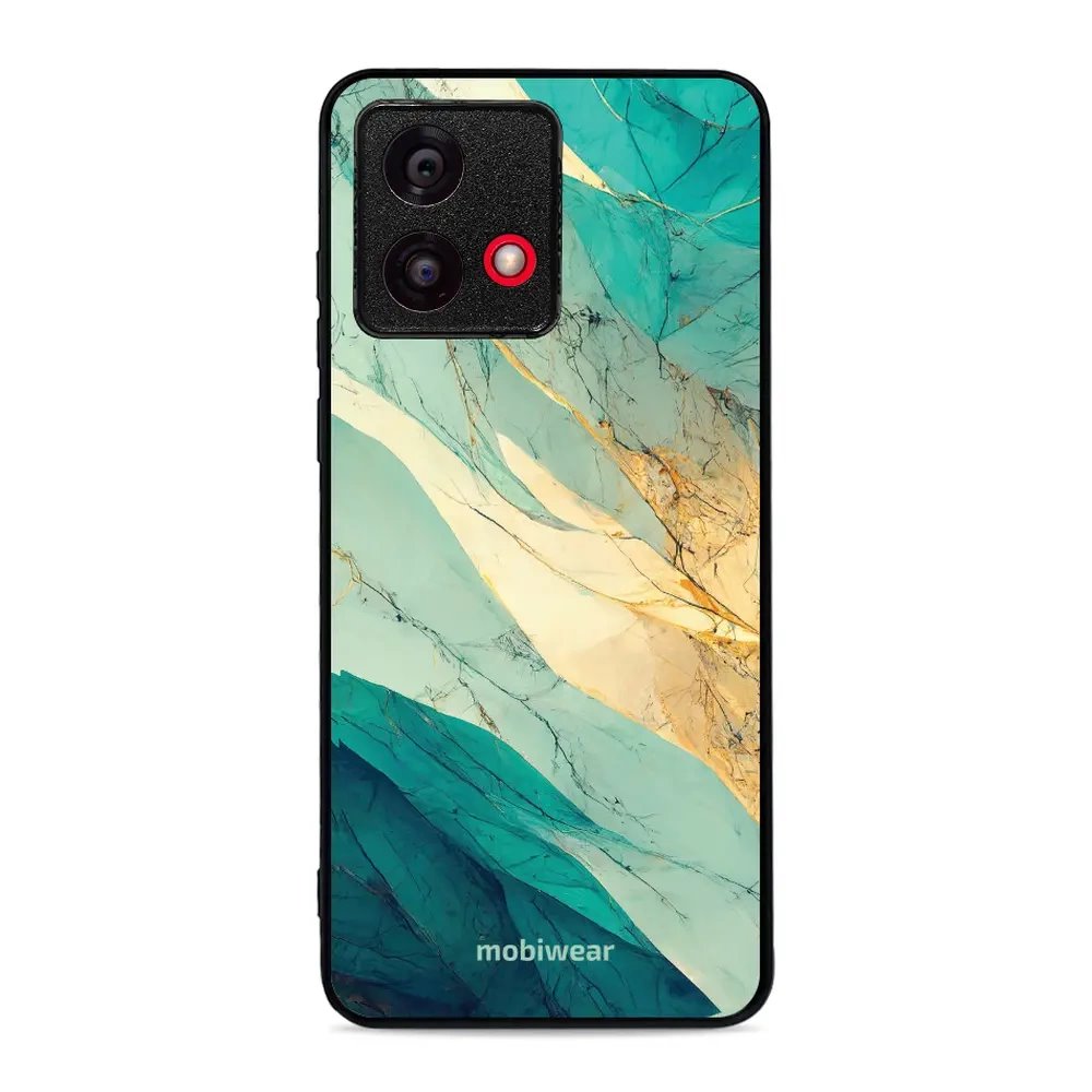 Lesklý kryt Mobiwear Glossy - Motorola Moto G84 - G024G - Zlatavý a zelenkavý mramor