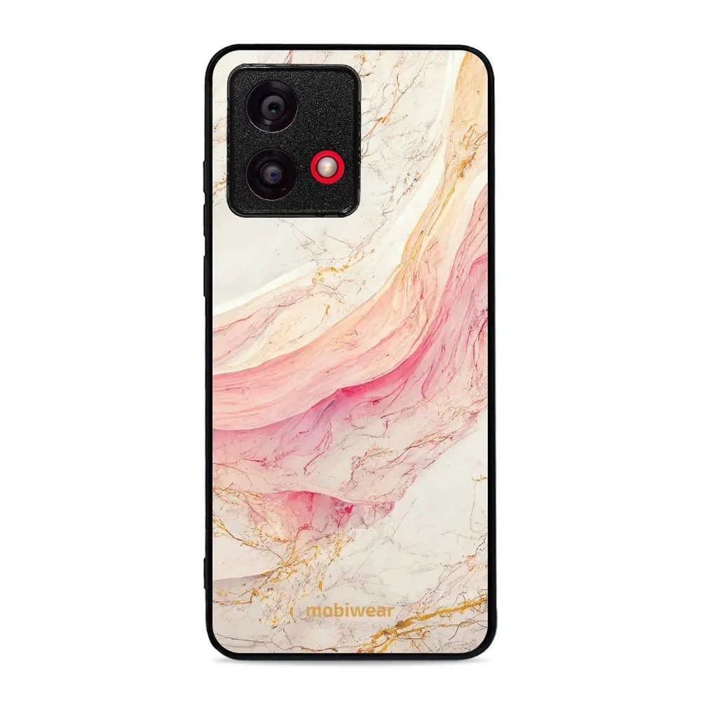 Lesklý kryt Mobiwear Glossy - Motorola Moto G84 - G027G - Růžový a zlatavý mramor