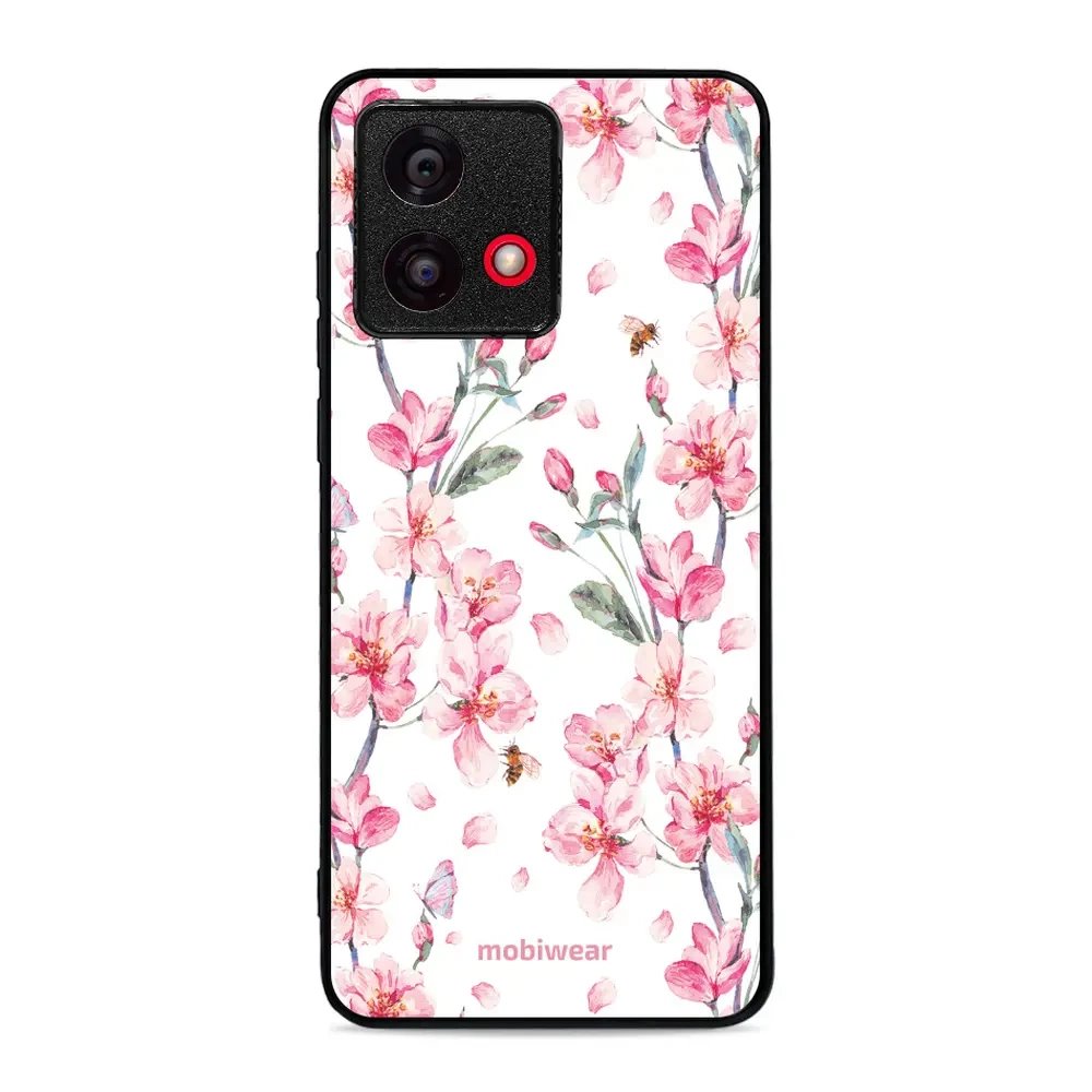 Lesklý kryt Mobiwear Glossy - Motorola Moto G84 - G033G - Růžové květy