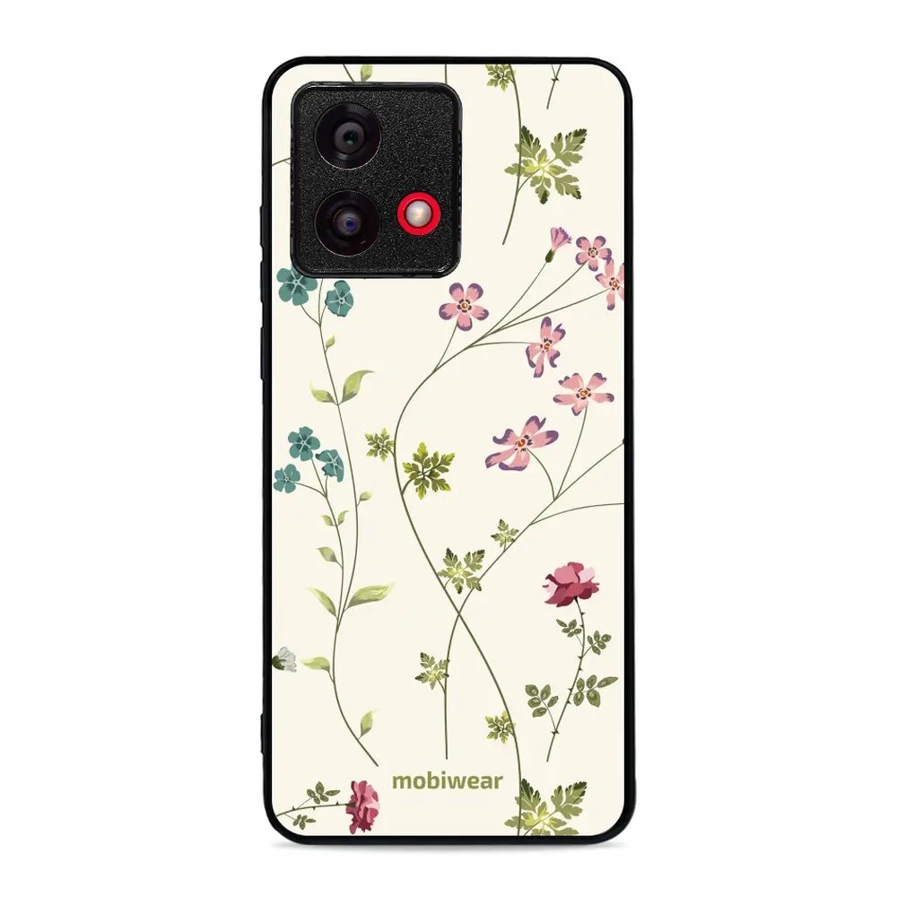 Lesklý kryt Mobiwear Glossy - Motorola Moto G84 - G035G - Tenké rostlinky s květy