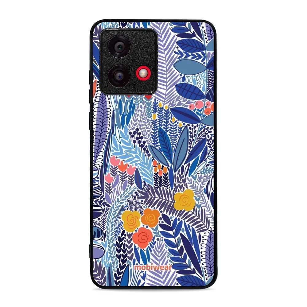 Lesklý kryt Mobiwear Glossy - Motorola Moto G84 - G037G - Modrá květena