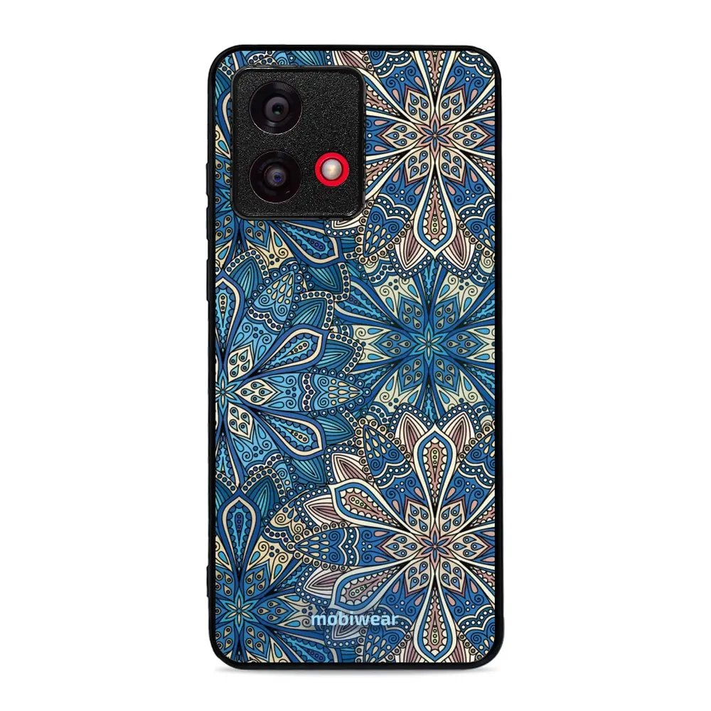 Lesklý kryt Mobiwear Glossy - Motorola Moto G84 - G038G - Modré mandala květy