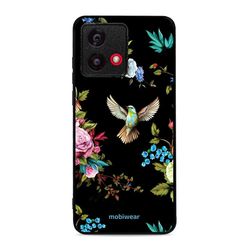 Lesklý kryt Mobiwear Glossy - Motorola Moto G84 - G041G - Ptáček a květy