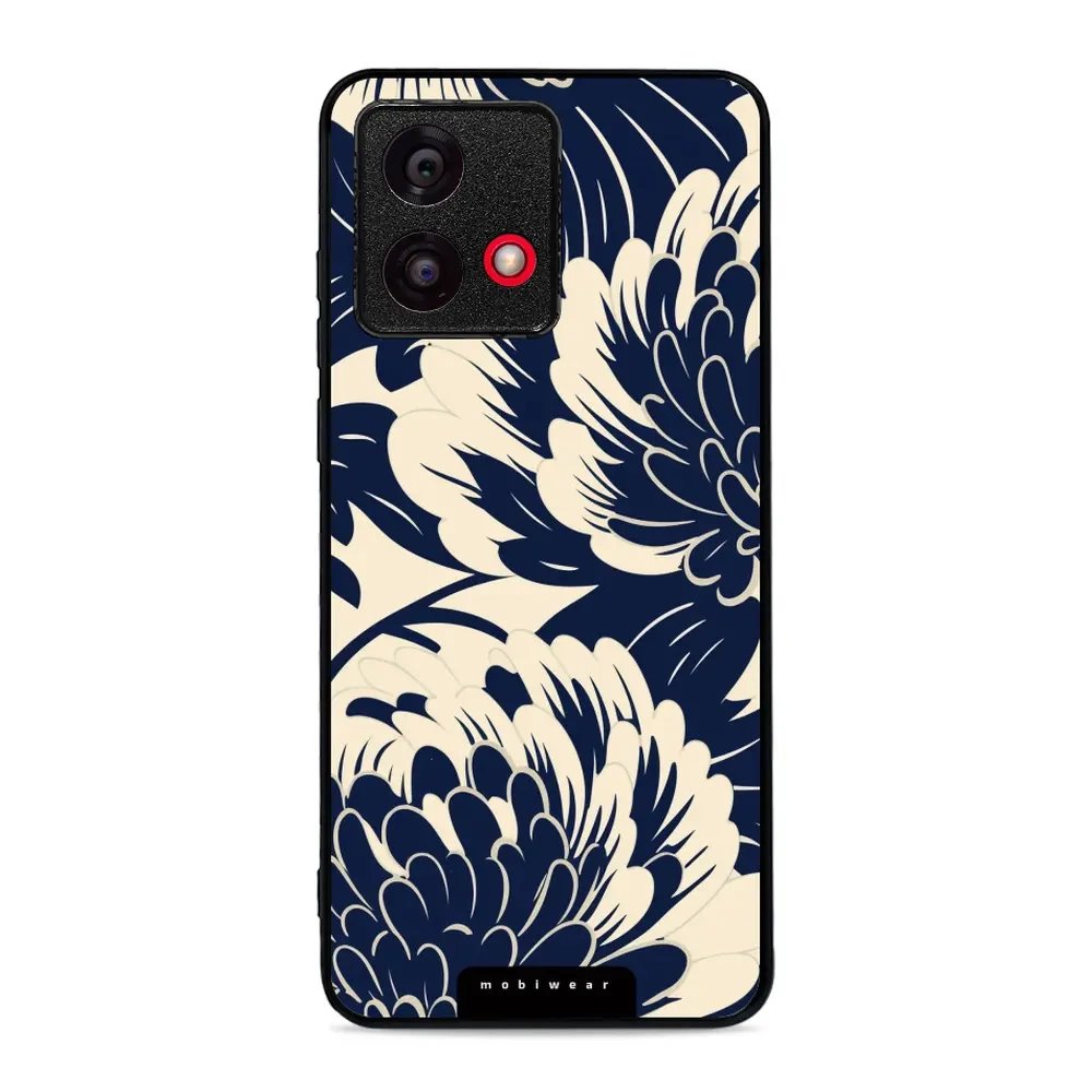 Lesklý kryt Mobiwear Glossy - Motorola Moto G84 - GA40G Modré a béžové květy