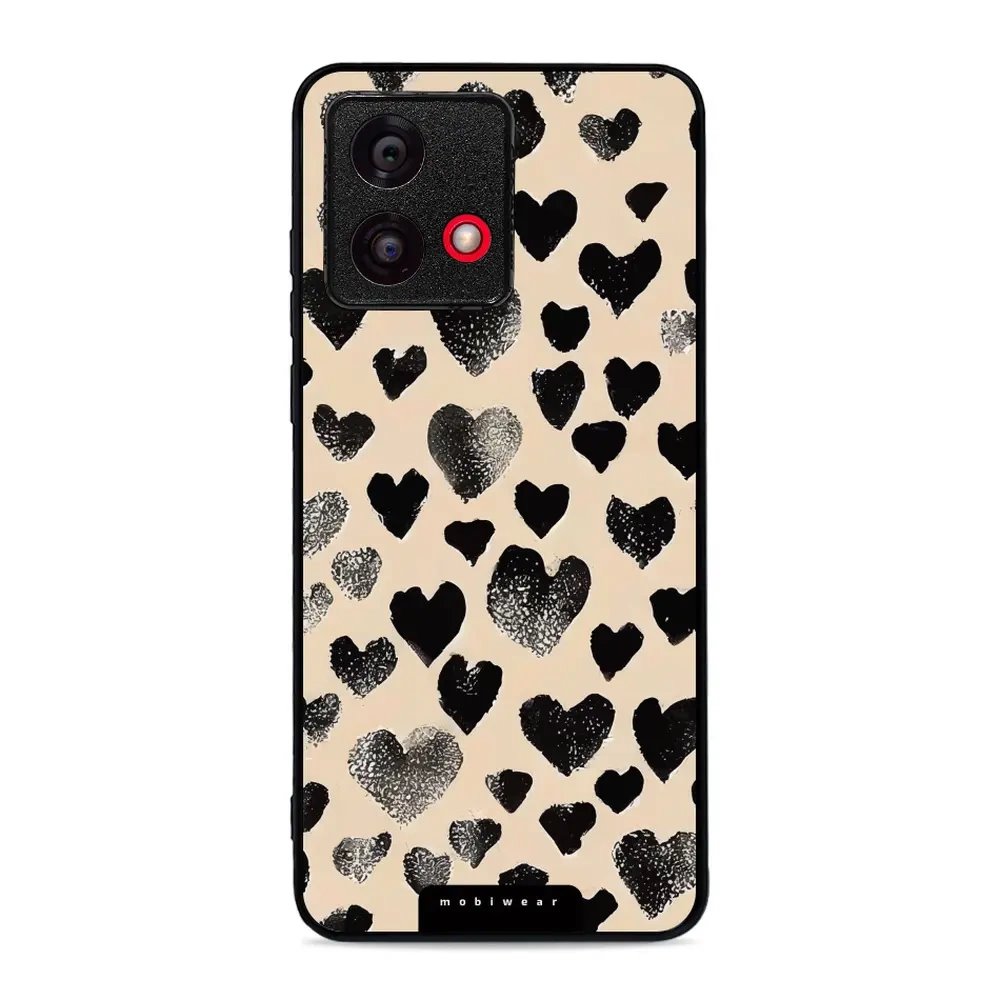 Lesklý kryt Mobiwear Glossy - Motorola Moto G84 - GA51G Černá srdíčka