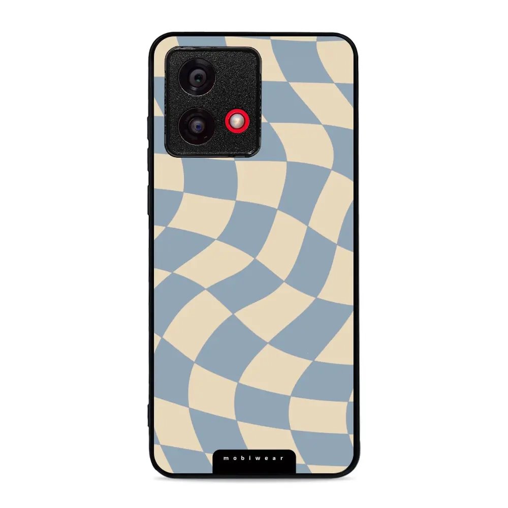 Lesklý kryt Mobiwear Glossy - Motorola Moto G84 - GA59G Modrá a béžová šachovnice