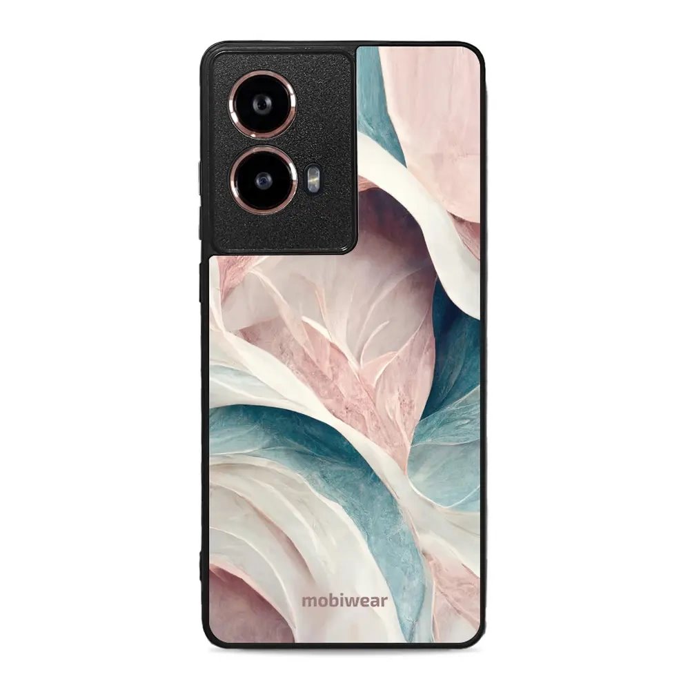 Lesklý kryt Mobiwear Glossy - Motorola Moto G85 5G - G026G - Růžový a zelenkavý mramor