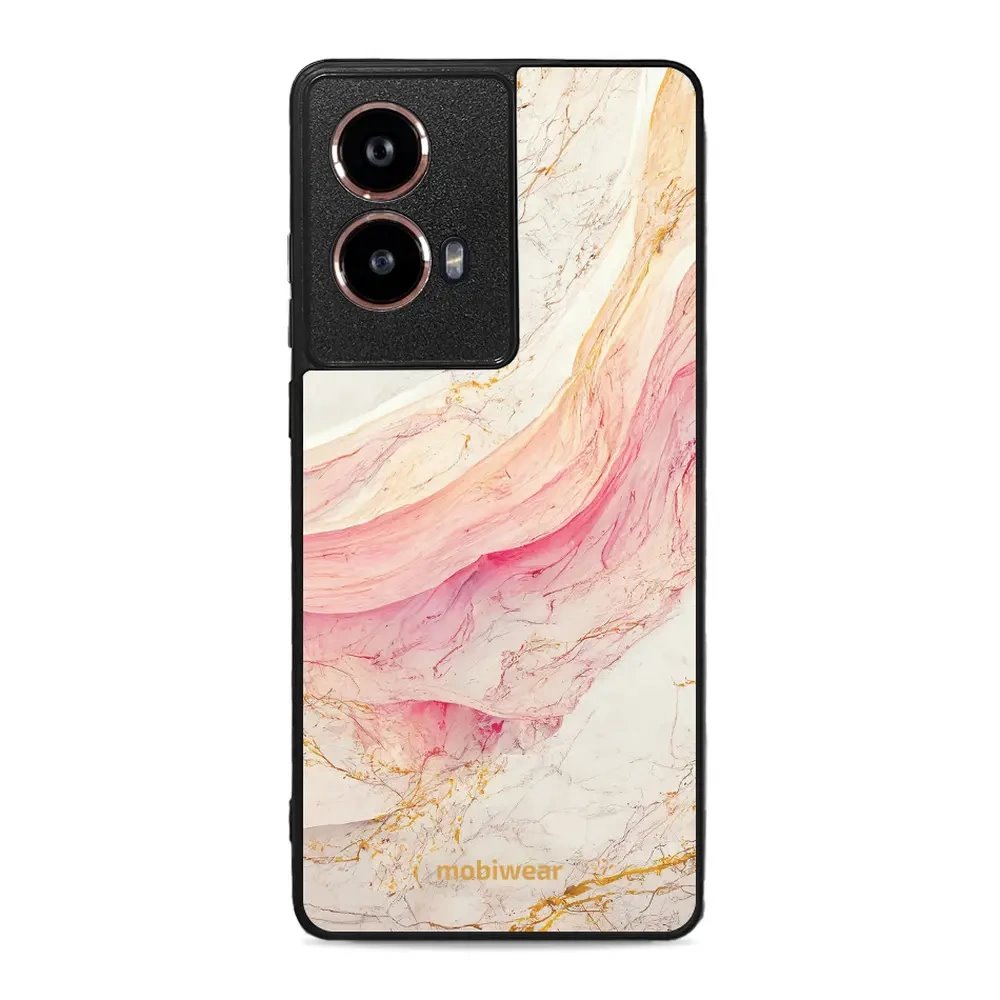 Lesklý kryt Mobiwear Glossy - Motorola Moto G85 5G - G027G - Růžový a zlatavý mramor