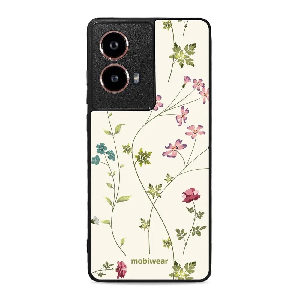 Lesklý kryt Mobiwear Glossy - Motorola Moto G85 5G - G035G - Tenké rostlinky s květy