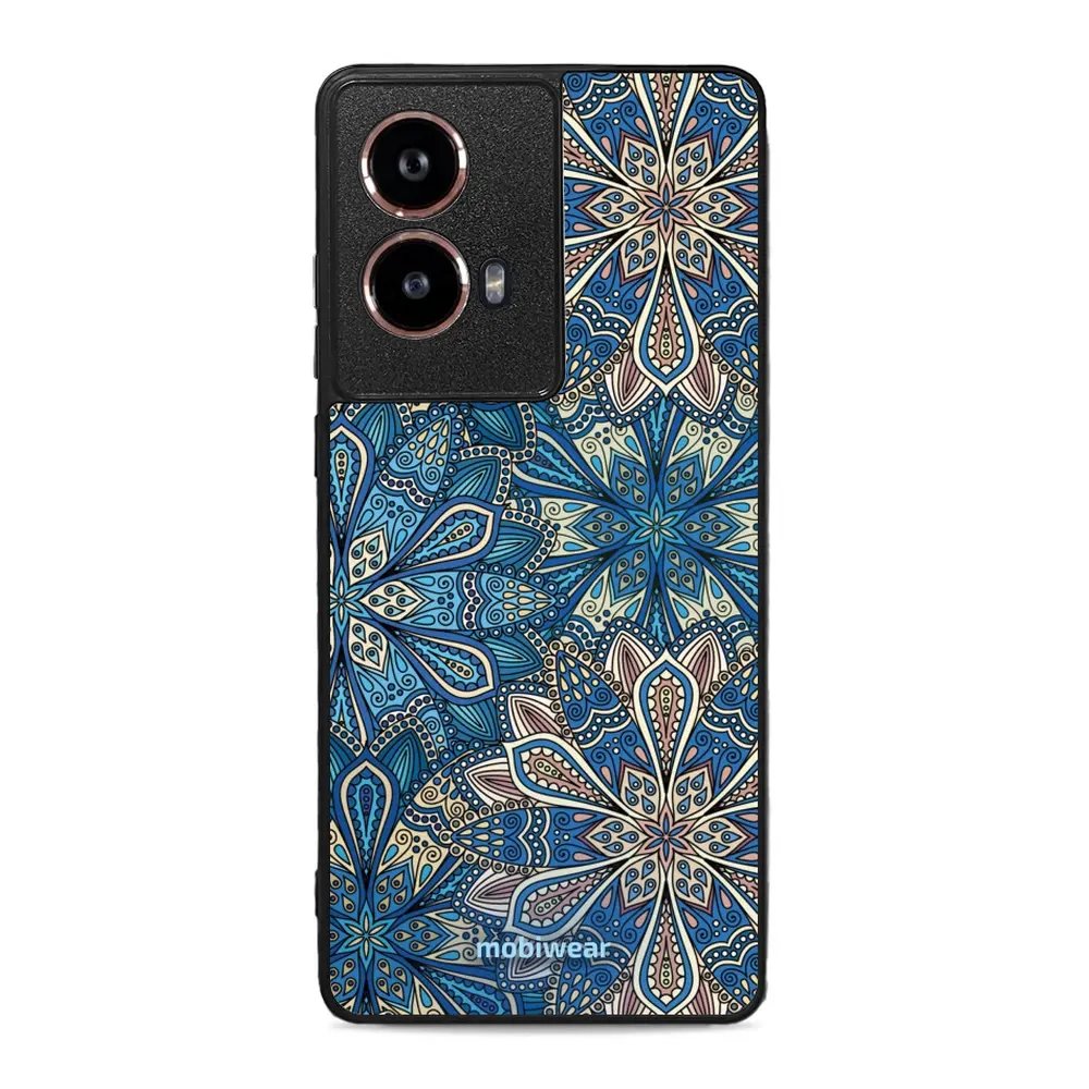 Lesklý kryt Mobiwear Glossy - Motorola Moto G85 5G - G038G - Modré mandala květy