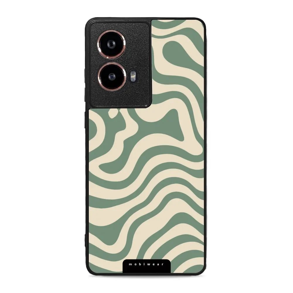 Lesklý kryt Mobiwear Glossy - Motorola Moto G85 5G - GA57G Zelené a béžové zkrouceniny