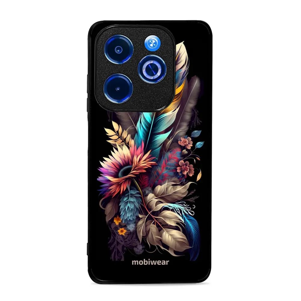 Lesklý kryt Mobiwear Glossy - Infinix HOT 40i - G011G Kytice s pírkem