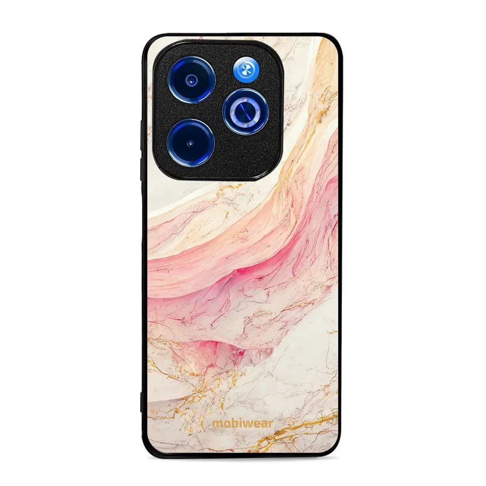 Lesklý kryt Mobiwear Glossy - Infinix HOT 40i - G027G - Růžový a zlatavý mramor