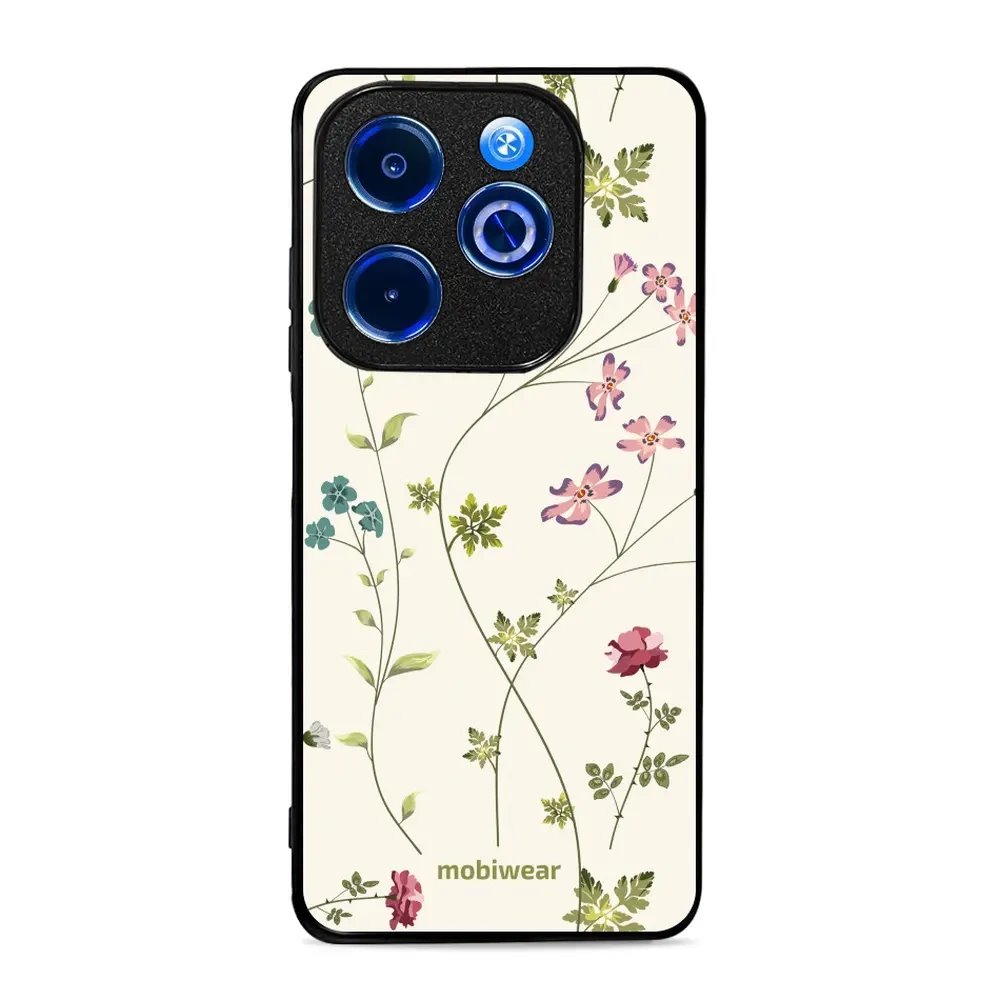 Lesklý kryt Mobiwear Glossy - Infinix HOT 40i - G035G - Tenké rostlinky s květy