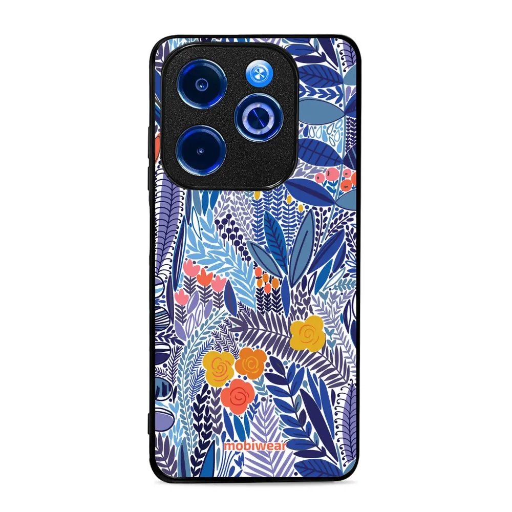 Lesklý kryt Mobiwear Glossy - Infinix HOT 40i - G037G - Modrá květena
