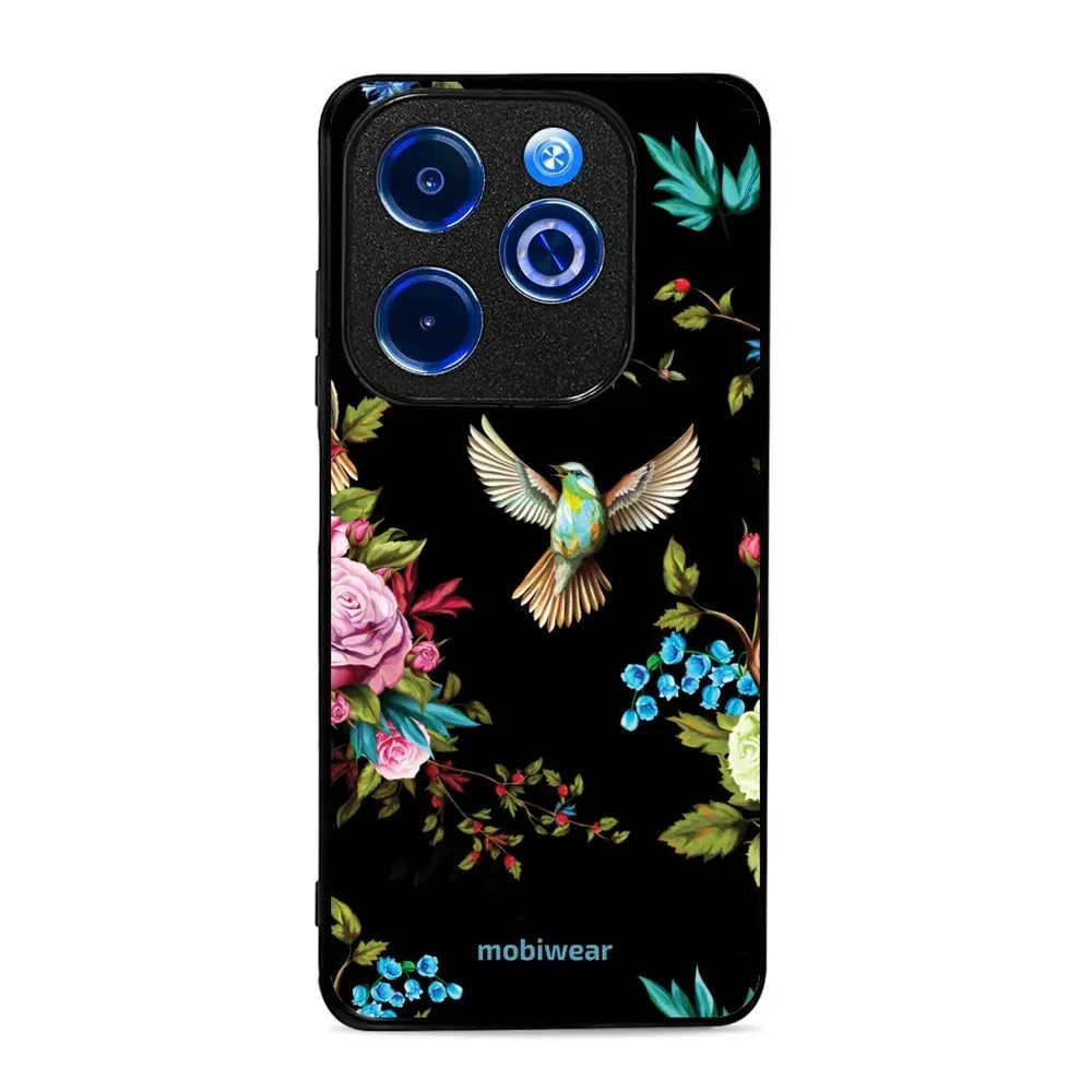 Lesklý kryt Mobiwear Glossy - Infinix HOT 40i - G041G - Ptáček a květy