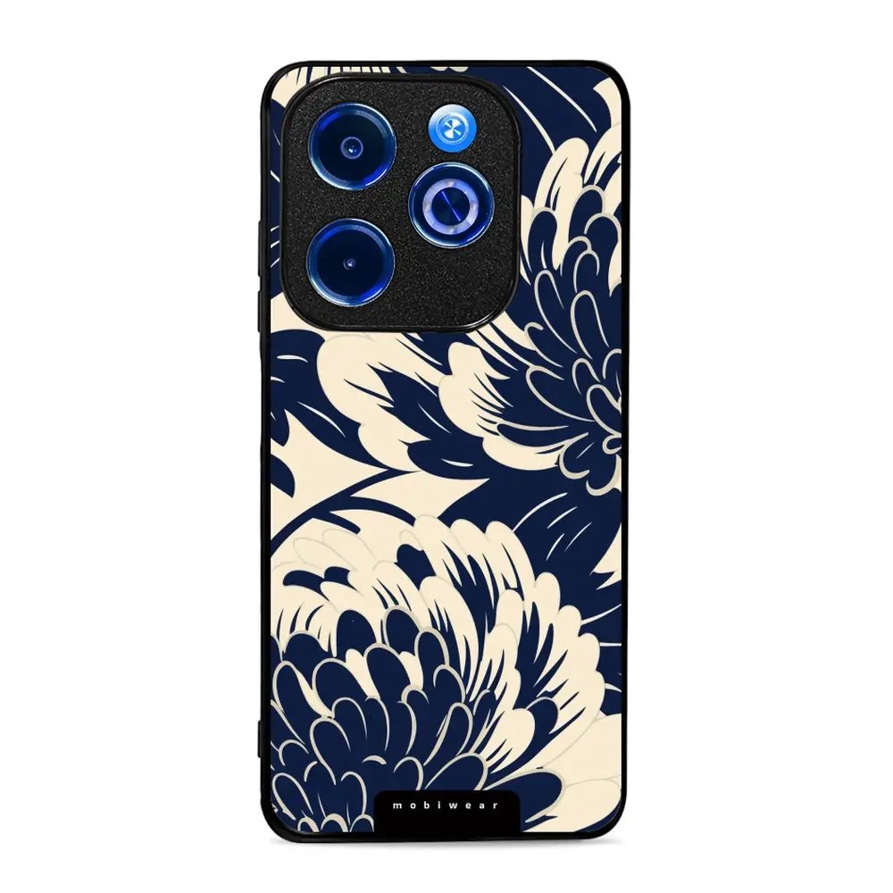 Lesklý kryt Mobiwear Glossy - Infinix HOT 40i - GA40G Modré a béžové květy