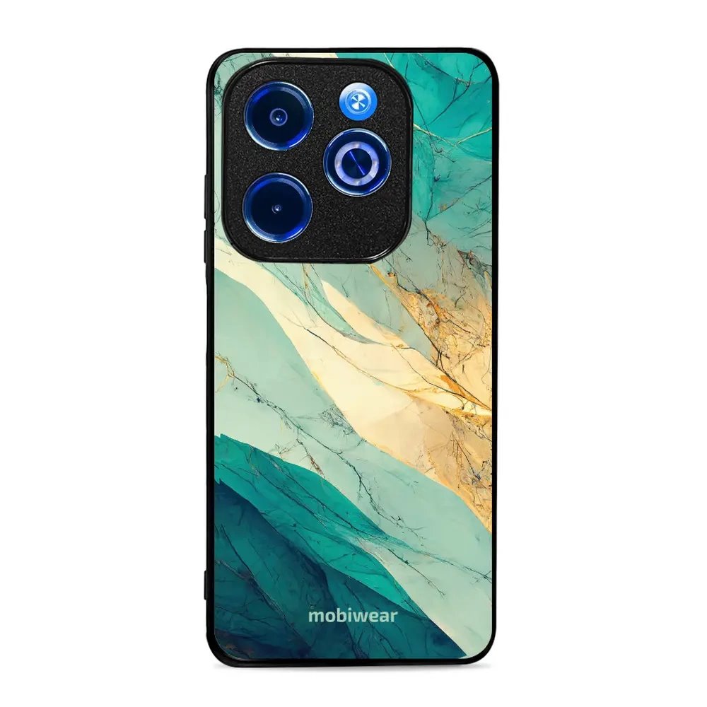 Lesklý kryt Mobiwear Glossy - Infinix Smart 8 - G024G - Zlatavý a zelenkavý mramor