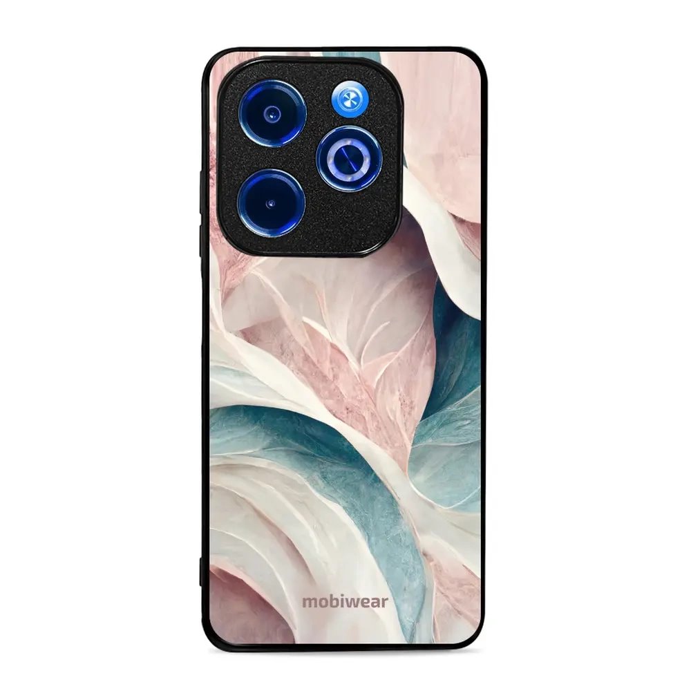 Lesklý kryt Mobiwear Glossy - Infinix Smart 8 - G026G - Růžový a zelenkavý mramor