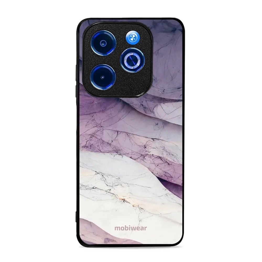 Lesklý kryt Mobiwear Glossy - Infinix Smart 8 - G028G - Bílý a fialový mramor