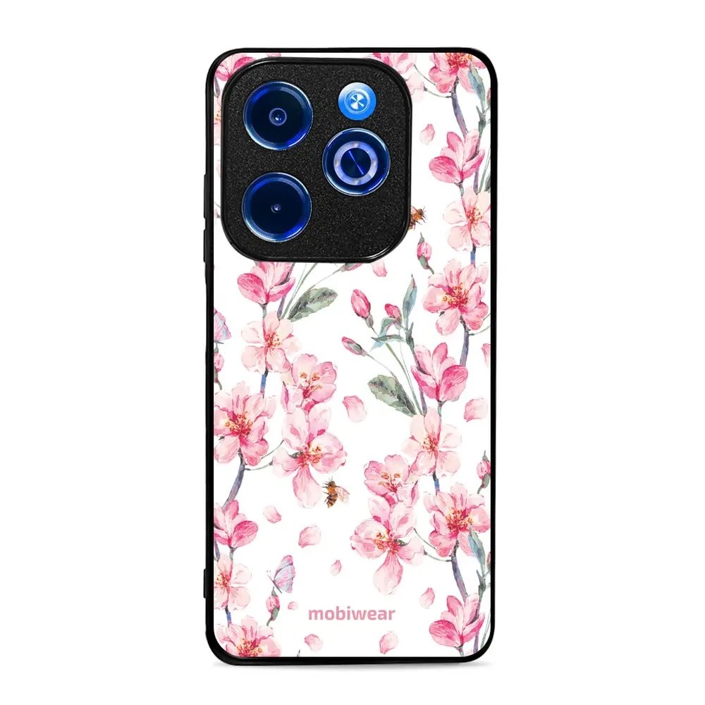 Lesklý kryt Mobiwear Glossy - Infinix Smart 8 - G033G - Růžové květy