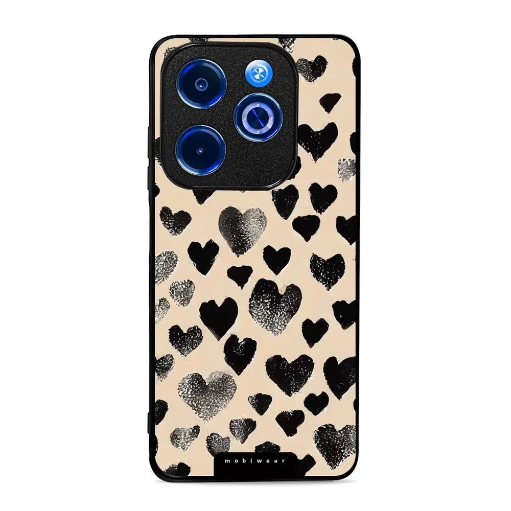 Lesklý kryt Mobiwear Glossy - Infinix Smart 8 - GA51G Černá srdíčka