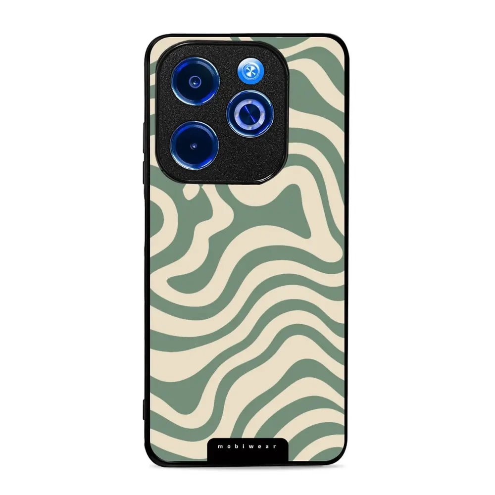 Lesklý kryt Mobiwear Glossy - Infinix Smart 8 - GA57G Zelené a béžové zkrouceniny
