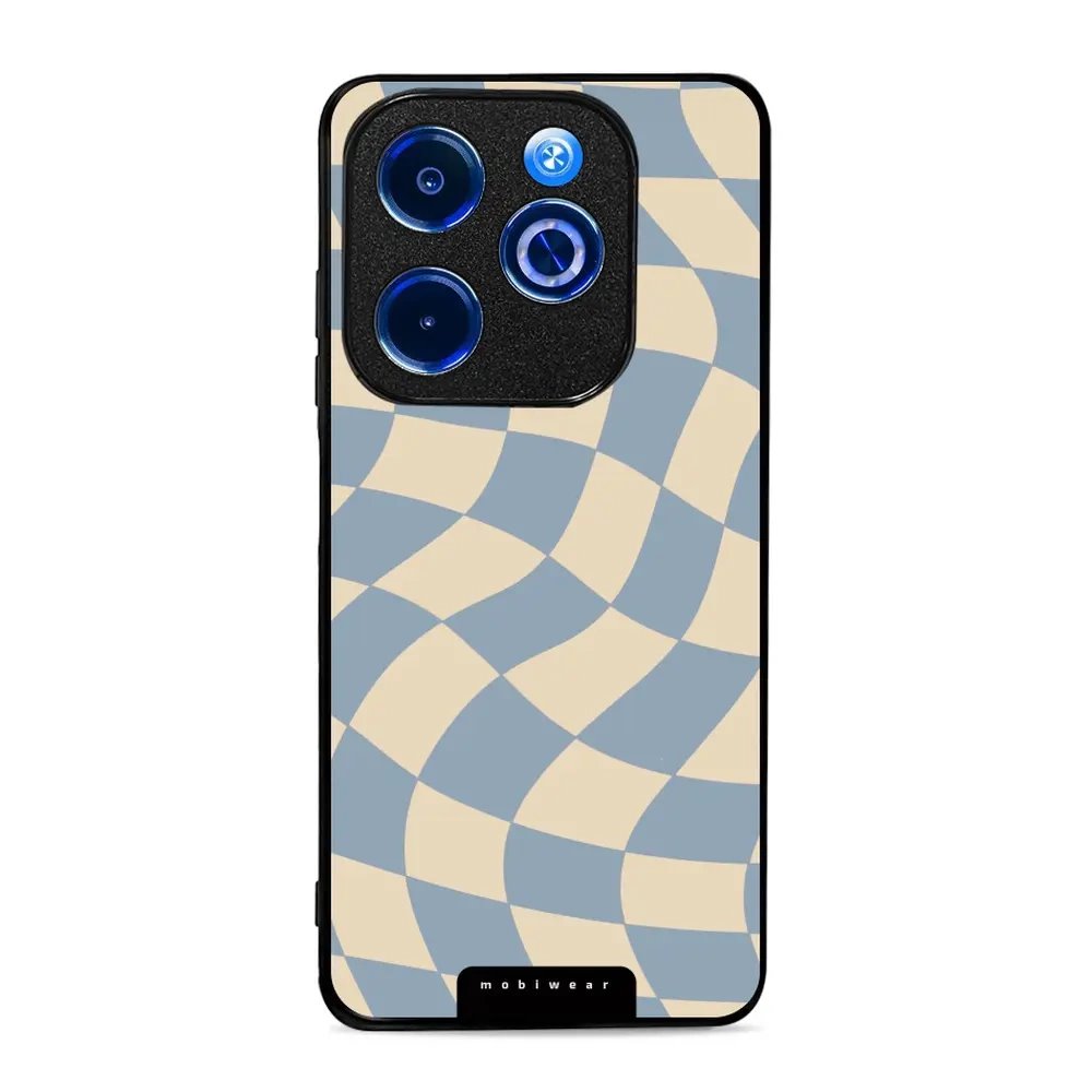 Lesklý kryt Mobiwear Glossy - Infinix Smart 8 - GA59G Modrá a béžová šachovnice