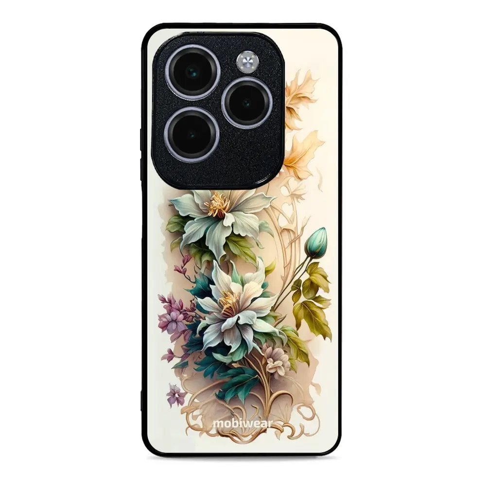 Lesklý kryt Mobiwear Glossy - Infinix HOT 40 Pro - G014G Krémové květy