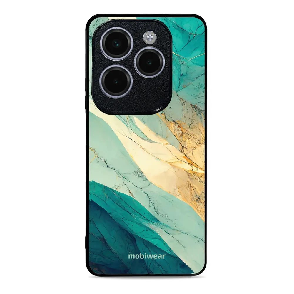 Lesklý kryt Mobiwear Glossy - Infinix HOT 40 Pro - G024G - Zlatavý a zelenkavý mramor