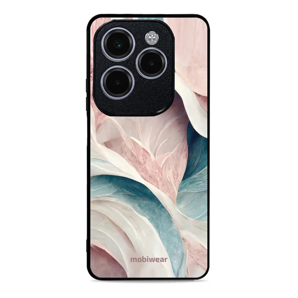 Lesklý kryt Mobiwear Glossy - Infinix HOT 40 Pro - G026G - Růžový a zelenkavý mramor