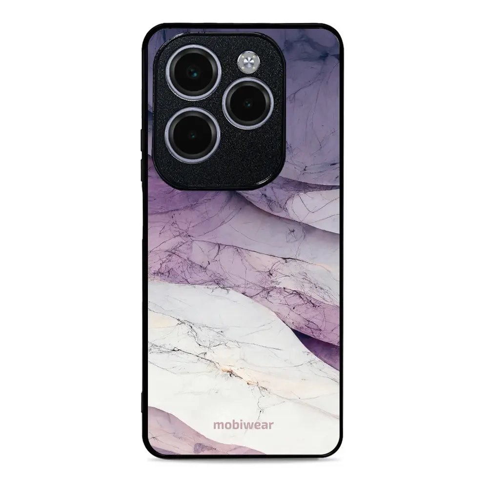 Lesklý kryt Mobiwear Glossy - Infinix HOT 40 Pro - G028G - Bílý a fialový mramor