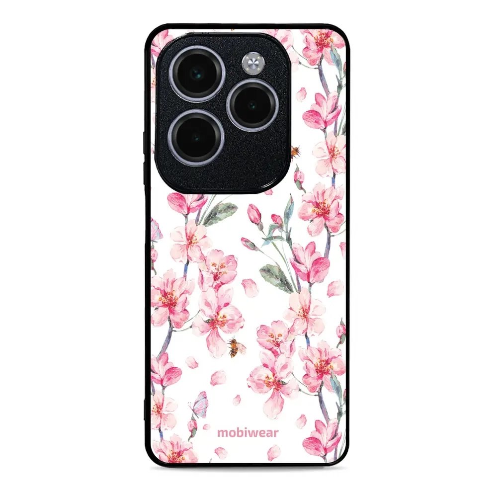 Lesklý kryt Mobiwear Glossy - Infinix HOT 40 Pro - G033G - Růžové květy