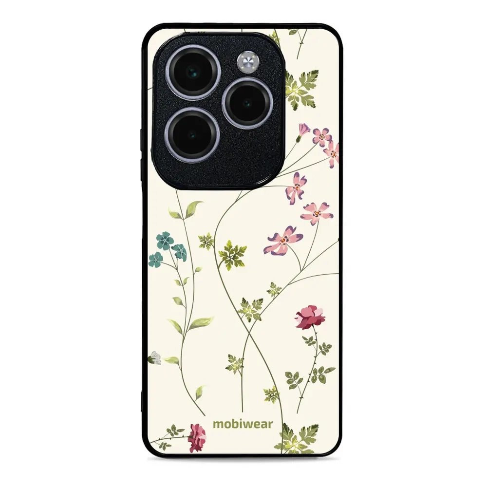 Lesklý kryt Mobiwear Glossy - Infinix HOT 40 Pro - G035G - Tenké rostlinky s květy