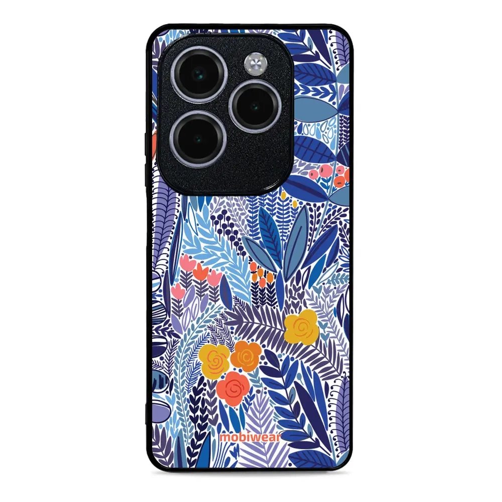 Lesklý kryt Mobiwear Glossy - Infinix HOT 40 Pro - G037G - Modrá květena