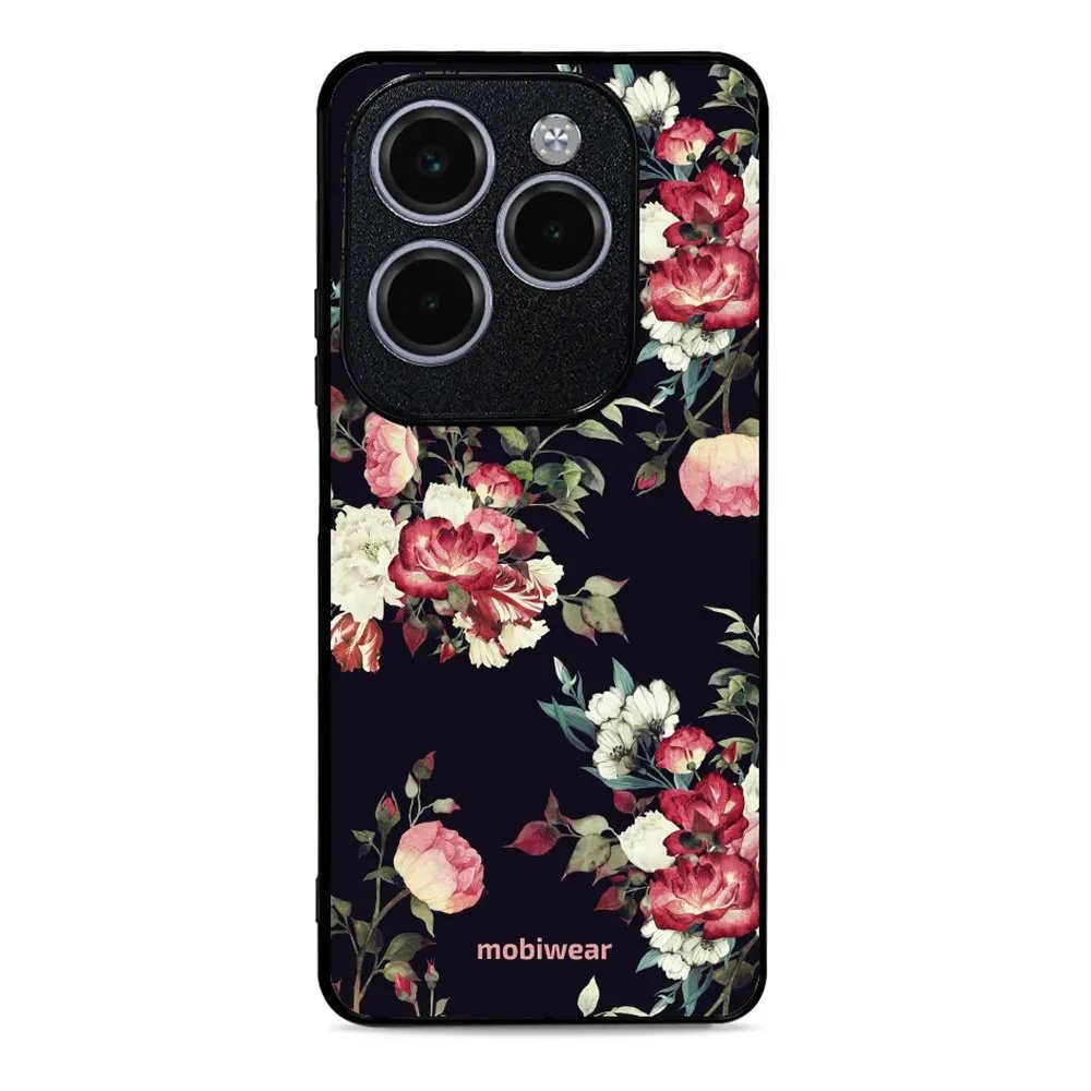 Lesklý kryt Mobiwear Glossy - Infinix HOT 40 Pro - G040G - Růže na černé