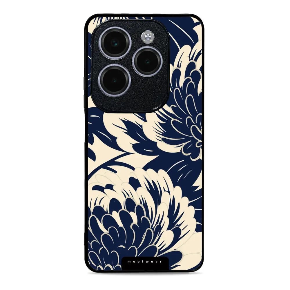 Lesklý kryt Mobiwear Glossy - Infinix HOT 40 Pro - GA40G Modré a béžové květy