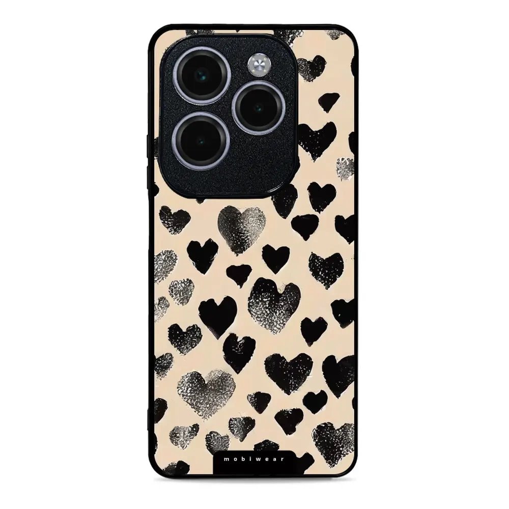 Lesklý kryt Mobiwear Glossy - Infinix HOT 40 Pro - GA51G Černá srdíčka