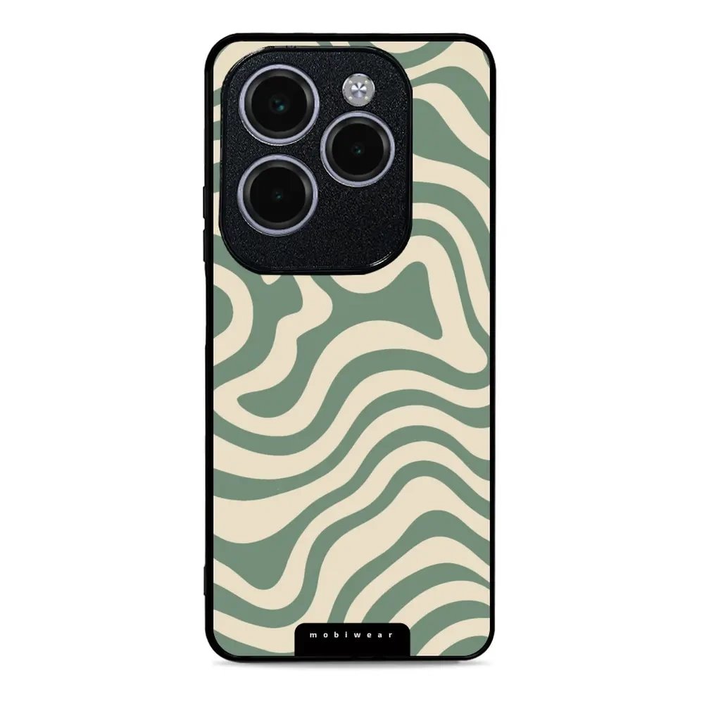 Lesklý kryt Mobiwear Glossy - Infinix HOT 40 Pro - GA57G Zelené a béžové zkrouceniny