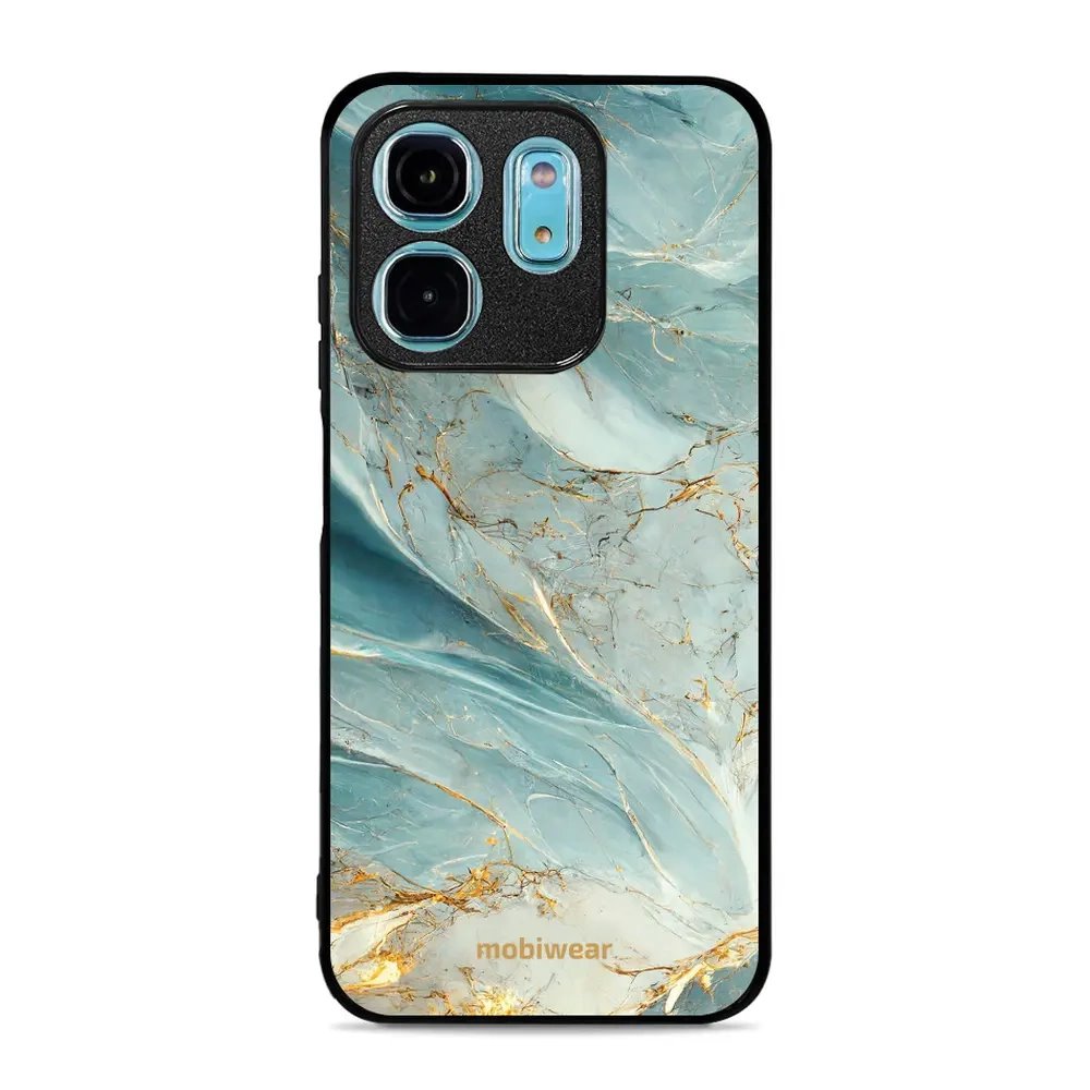 Lesklý kryt Mobiwear Glossy - Infinix HOT 50i - G022G Zelenkavý a zlatavý mramor