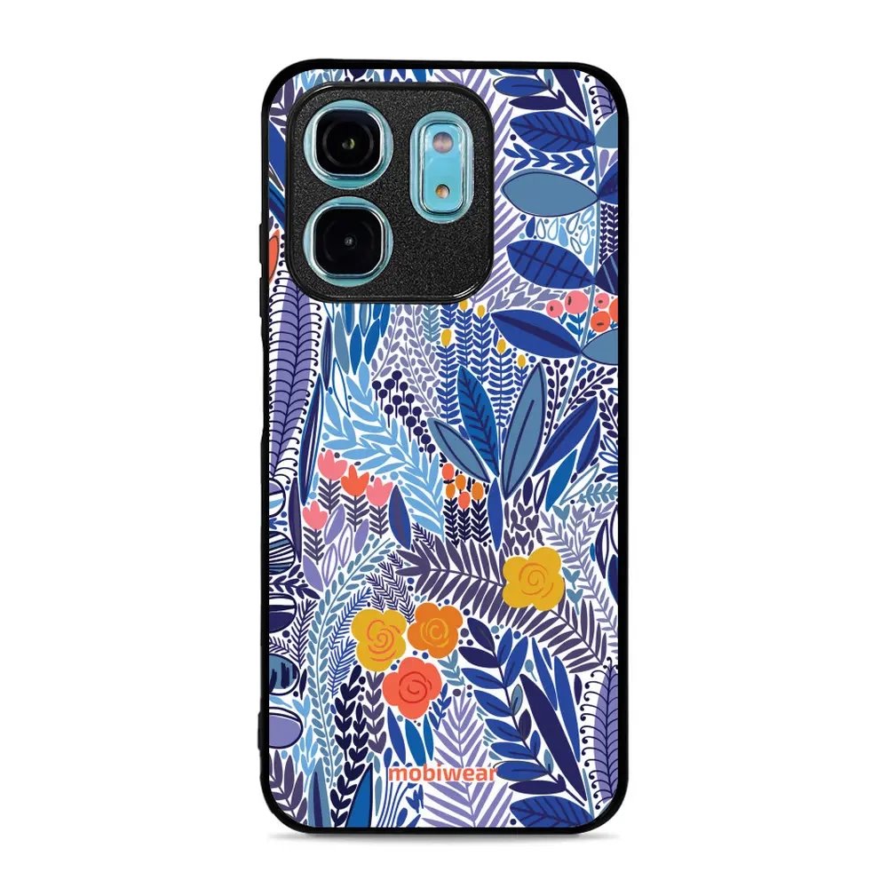 Lesklý kryt Mobiwear Glossy - Infinix HOT 50i - G037G - Modrá květena