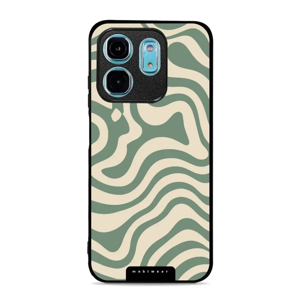 Lesklý kryt Mobiwear Glossy - Infinix HOT 50i - GA57G Zelené a béžové zkrouceniny