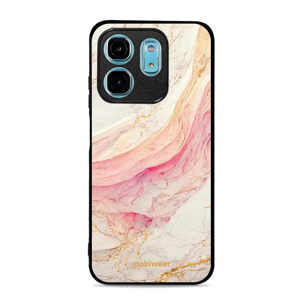 Lesklý kryt Mobiwear Glossy - Infinix Smart 9 - G027G - Růžový a zlatavý mramor