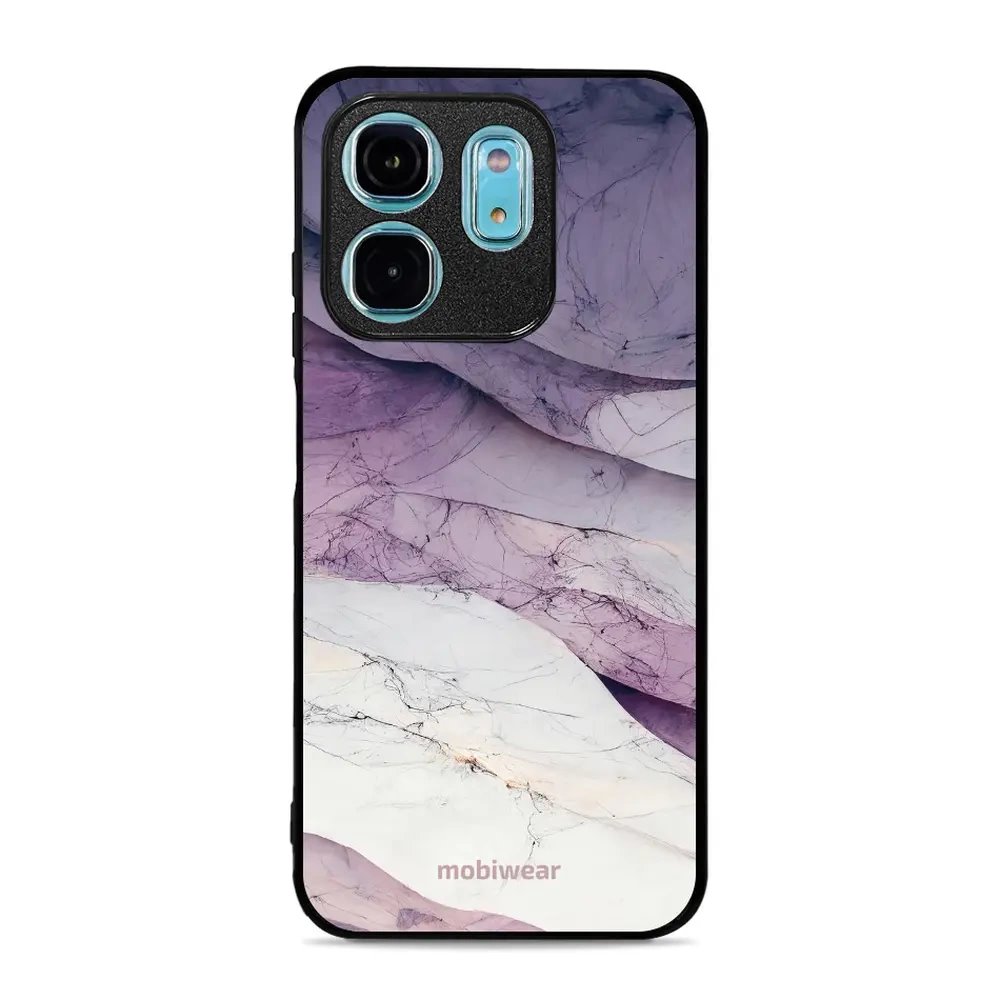Lesklý kryt Mobiwear Glossy - Infinix Smart 9 - G028G - Bílý a fialový mramor
