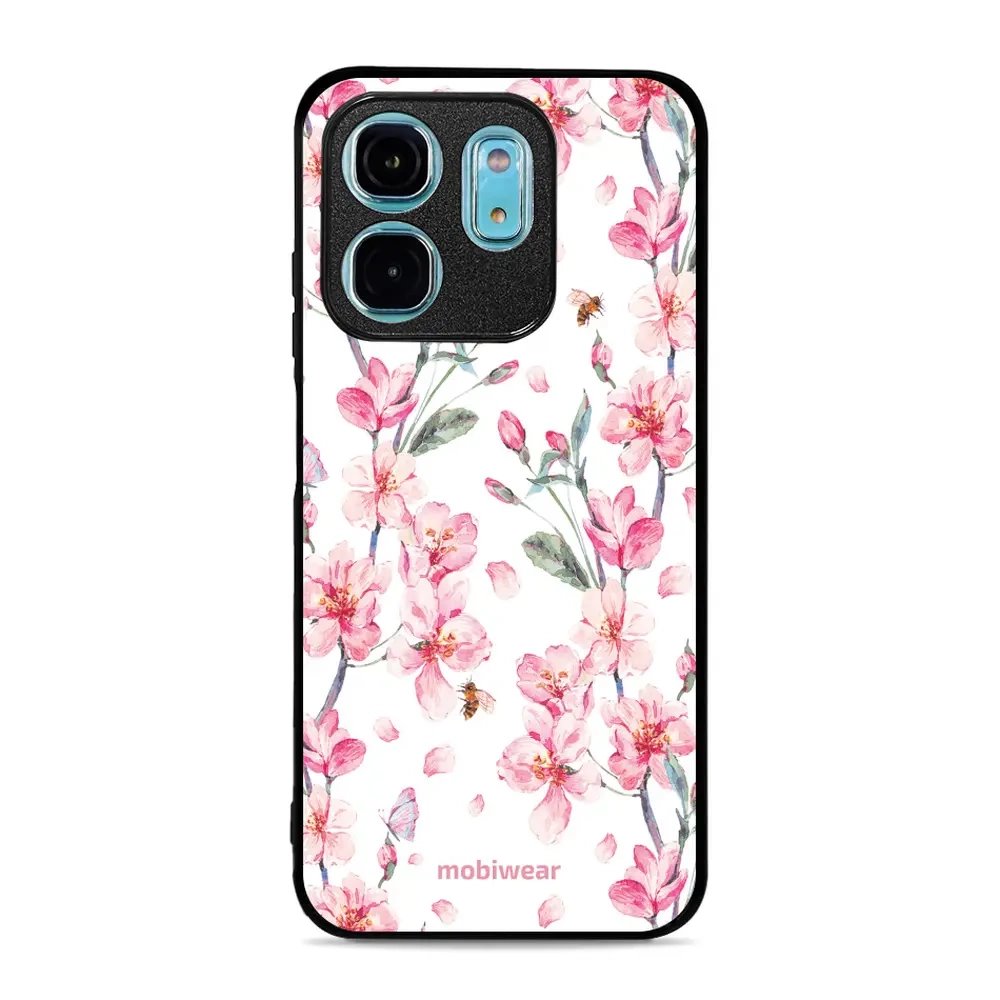 Lesklý kryt Mobiwear Glossy - Infinix Smart 9 - G033G - Růžové květy