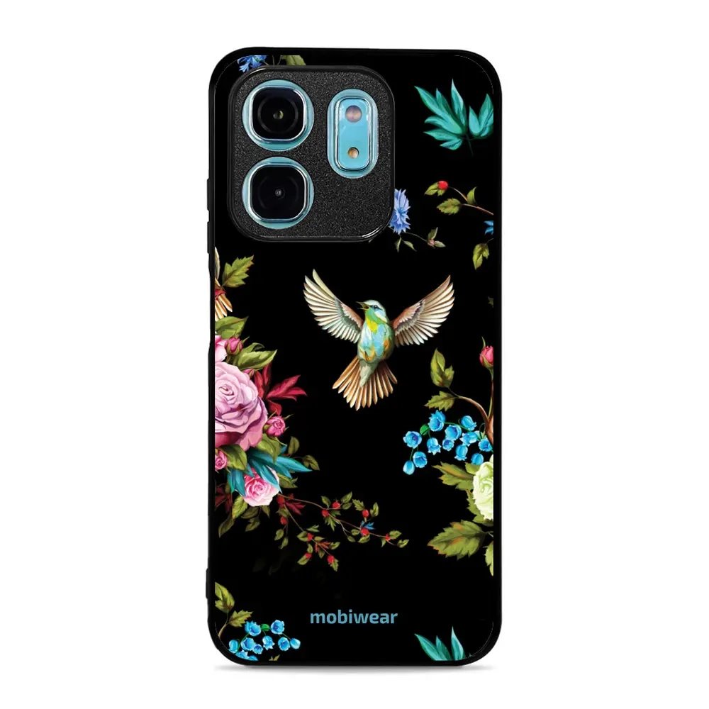 Lesklý kryt Mobiwear Glossy - Infinix Smart 9 - G041G - Ptáček a květy